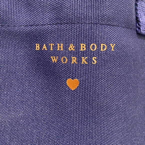 Bath & Body Works canvas bag, navy blue with gingham bottom - Picture 2 of 5